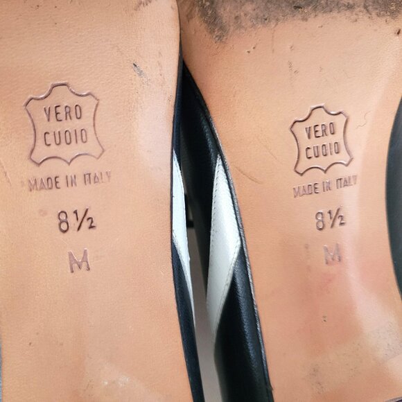 Bally Designer Pumps | Black & White Leather | Size 8.5 M | With Box Dust bag - Picture 8 of 14